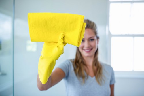Carpet cleaning process in a central London room